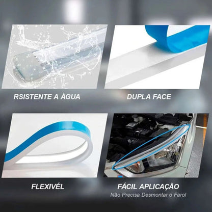 Fita Drl Led Dual Color 60cm Branco/ambar 156 Leds 12v